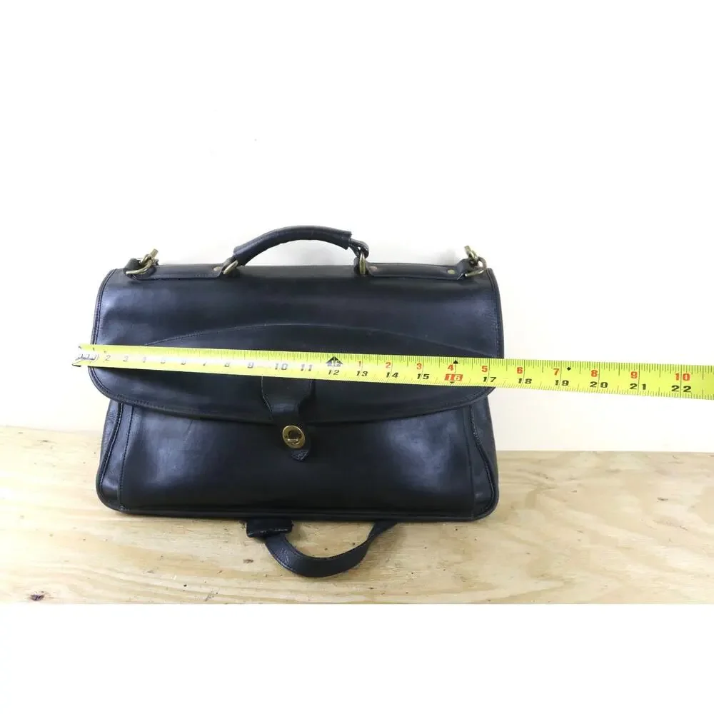 Vintage Rafael Bags Mens Black Leather Briefcase Laptop Messenger USA No Strap